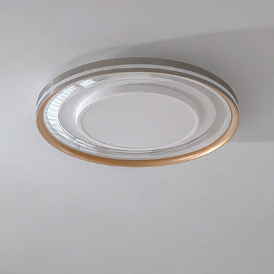 Modern Luxury Aluminum Acrylic Iron Round LED Flush Mount Ceiling Light For Living Room