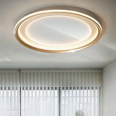 Modern Luxury Aluminum Acrylic Iron Round LED Flush Mount Ceiling Light For Living Room