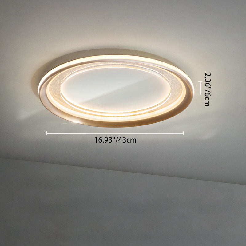 Modern Luxury Aluminum Acrylic Iron Round LED Flush Mount Ceiling Light For Living Room