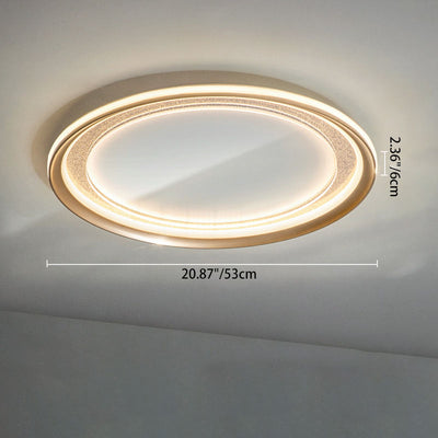 Modern Luxury Aluminum Acrylic Iron Round LED Flush Mount Ceiling Light For Living Room
