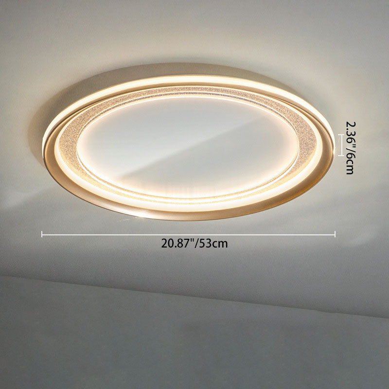 Modern Luxury Aluminum Acrylic Iron Round LED Flush Mount Ceiling Light For Living Room