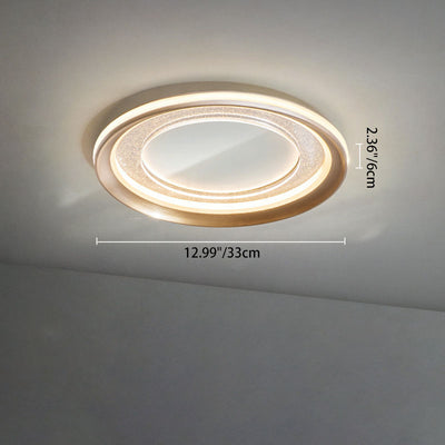 Modern Luxury Aluminum Acrylic Iron Round LED Flush Mount Ceiling Light For Living Room