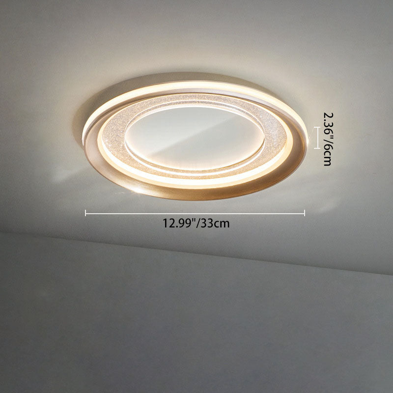 Modern Luxury Aluminum Acrylic Iron Round LED Flush Mount Ceiling Light For Living Room