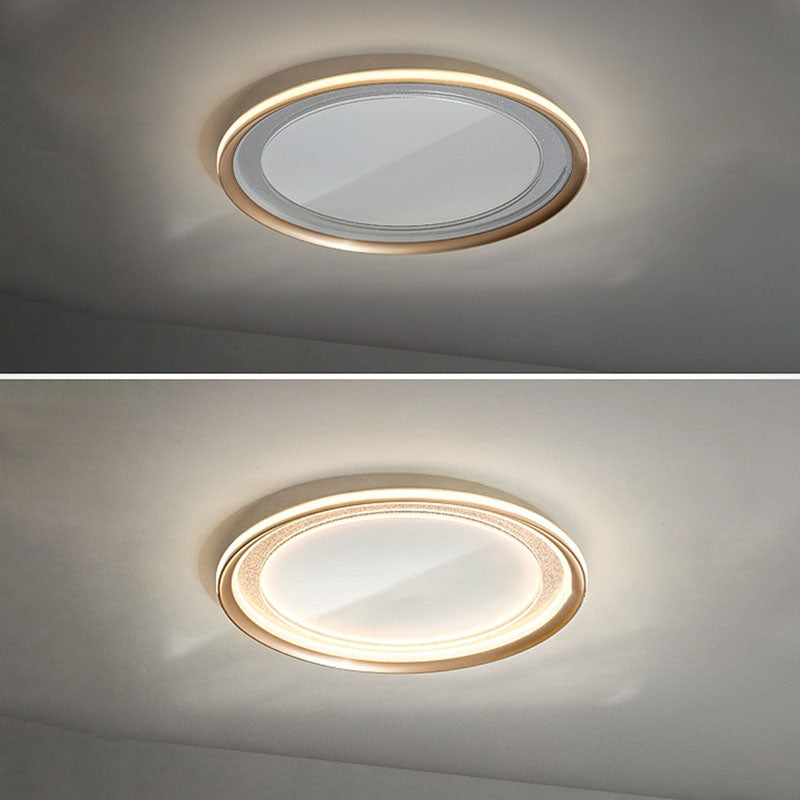 Modern Luxury Aluminum Acrylic Iron Round LED Flush Mount Ceiling Light For Living Room