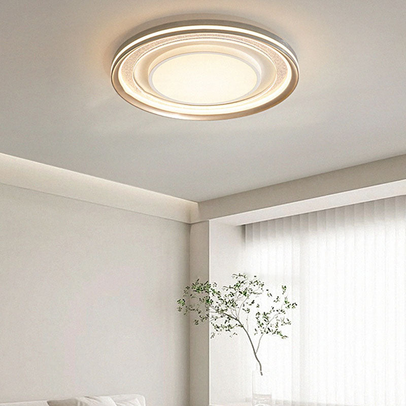 Modern Luxury Aluminum Acrylic Iron Round LED Flush Mount Ceiling Light For Living Room