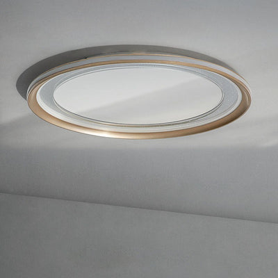 Modern Luxury Aluminum Acrylic Iron Round LED Flush Mount Ceiling Light For Living Room