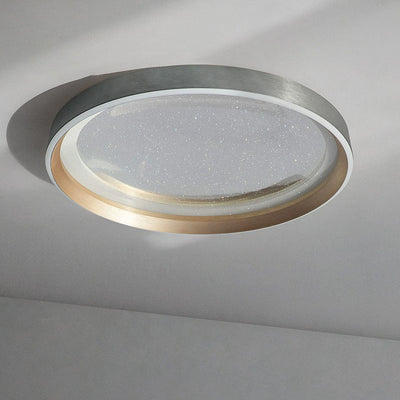 Modern Luxury Aluminum Acrylic Iron Round LED Flush Mount Ceiling Light For Living Room