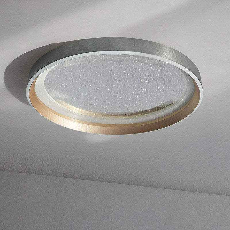 Modern Luxury Aluminum Acrylic Iron Round LED Flush Mount Ceiling Light For Living Room