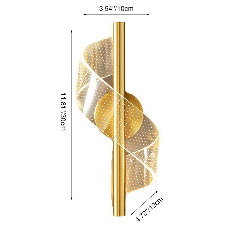 Contemporary Scandinavian Iron Acrylic Linear LED Wall Sconce Lamp For Bedroom