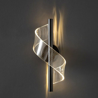 Contemporary Scandinavian Iron Acrylic Linear LED Wall Sconce Lamp For Bedroom