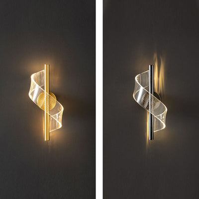 Contemporary Scandinavian Iron Acrylic Linear LED Wall Sconce Lamp For Bedroom