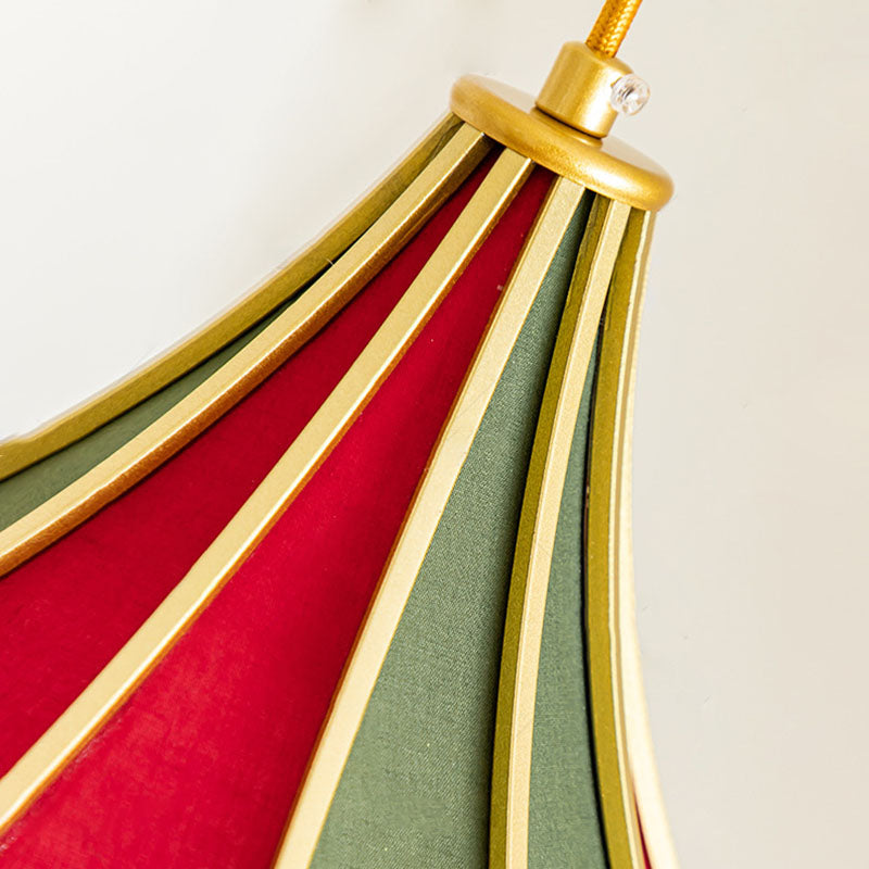 Modern Art Deco Metal Fabric Round 1-Light Pendant Light For Bedroom