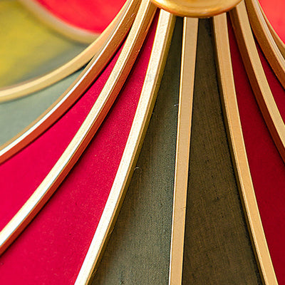 Modern Art Deco Metal Fabric Round 1-Light Pendant Light For Bedroom