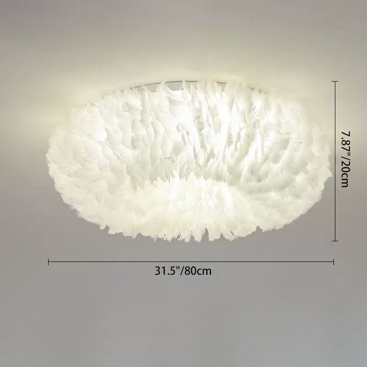 Moderne Art Deco Feder Eisen Kranz Rund 3/6/8 Licht Deckenleuchte für Schlafzimmer 