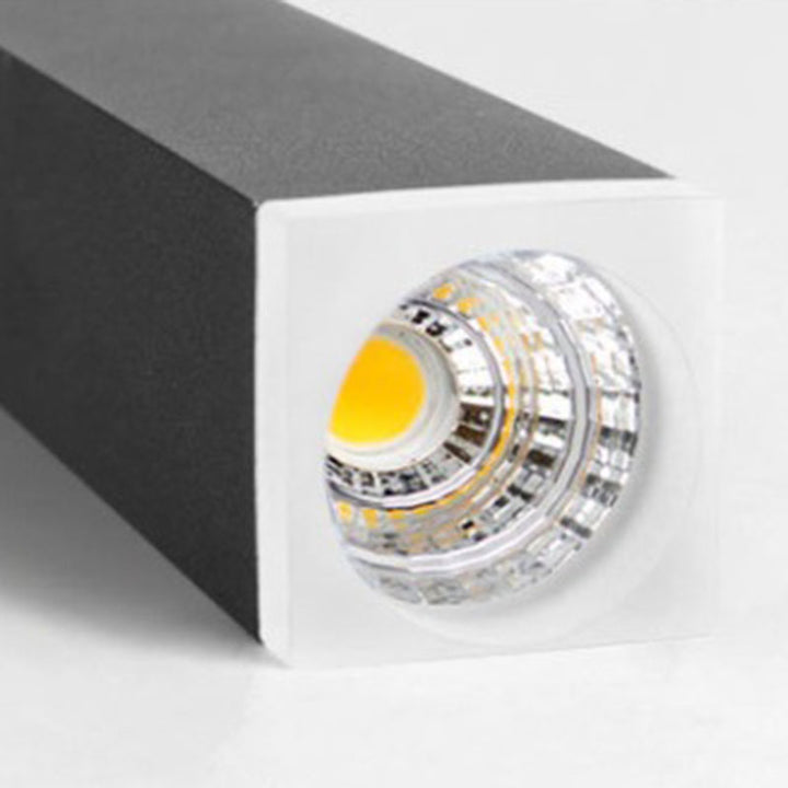 Lámpara colgante lineal LED de vidrio y aluminio minimalista moderna para sala de estar 