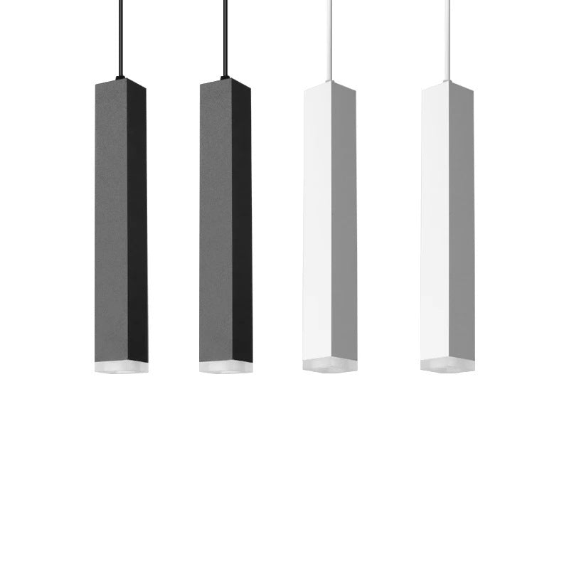 Lámpara colgante lineal LED de vidrio y aluminio minimalista moderna para sala de estar 