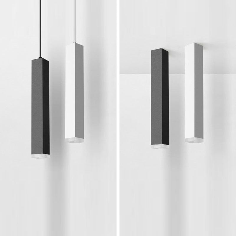 Lámpara colgante lineal LED de vidrio y aluminio minimalista moderna para sala de estar 
