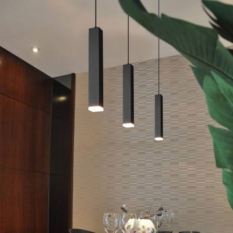 Lámpara colgante lineal LED de vidrio y aluminio minimalista moderna para sala de estar 
