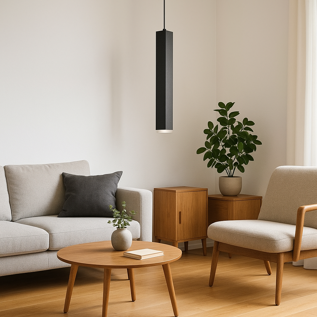 Lámpara colgante lineal LED de vidrio y aluminio minimalista moderna para sala de estar 
