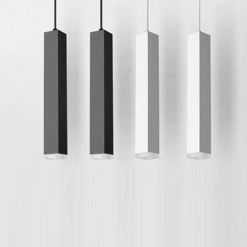 Lámpara colgante lineal LED de vidrio y aluminio minimalista moderna para sala de estar 