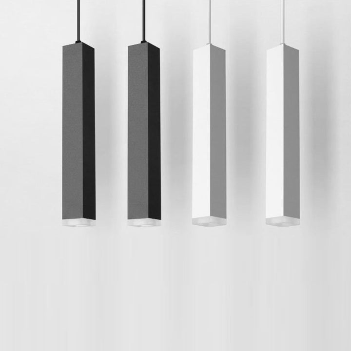 Lámpara colgante lineal LED de vidrio y aluminio minimalista moderna para sala de estar 