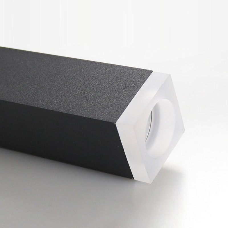 Lámpara colgante lineal LED de vidrio y aluminio minimalista moderna para sala de estar 