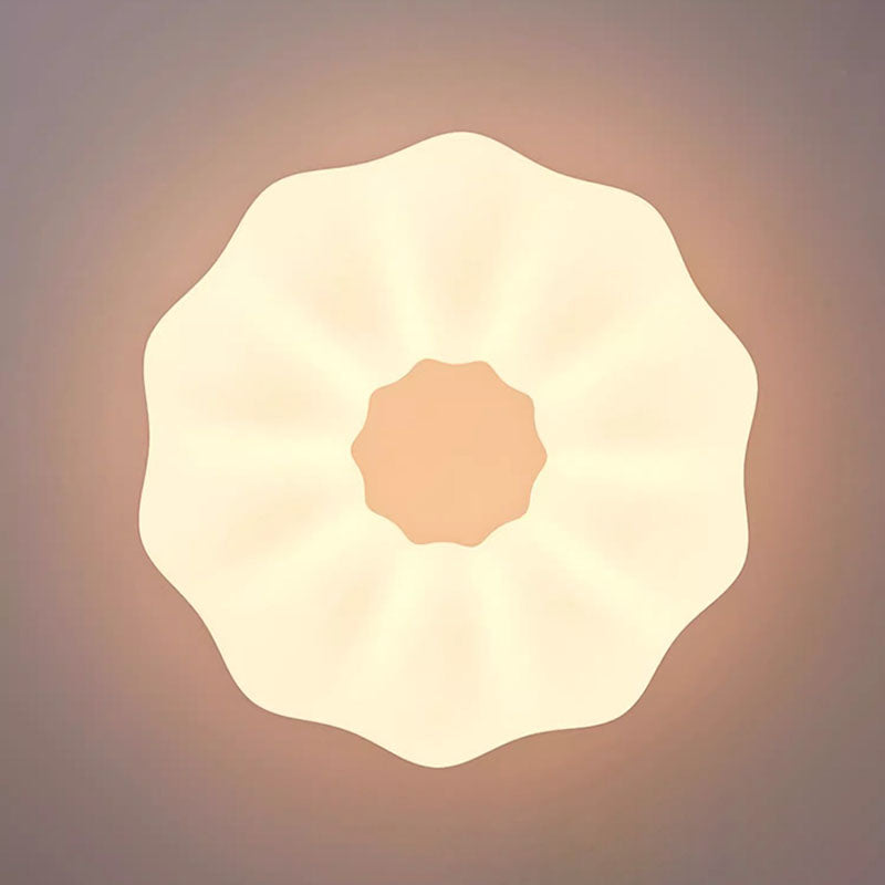 Modern Minimalist Iron PE Cream Round LED Flush Mount Ceiling Light For Hallway