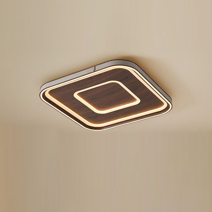 Zeitgenössische Retro Eisen Acryl Aluminium Kunstleder Runde LED Deckenleuchte für das Wohnzimmer 