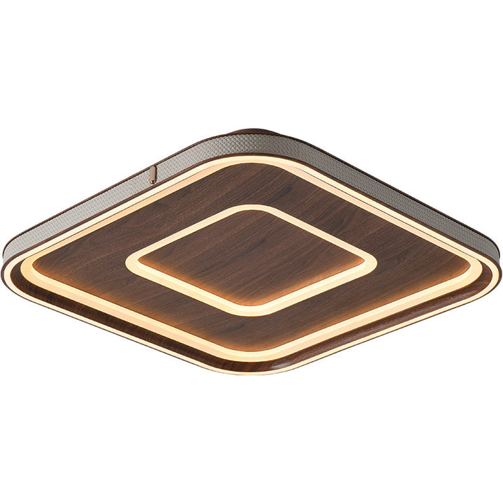 Zeitgenössische Retro Eisen Acryl Aluminium Kunstleder Runde LED Deckenleuchte für das Wohnzimmer 