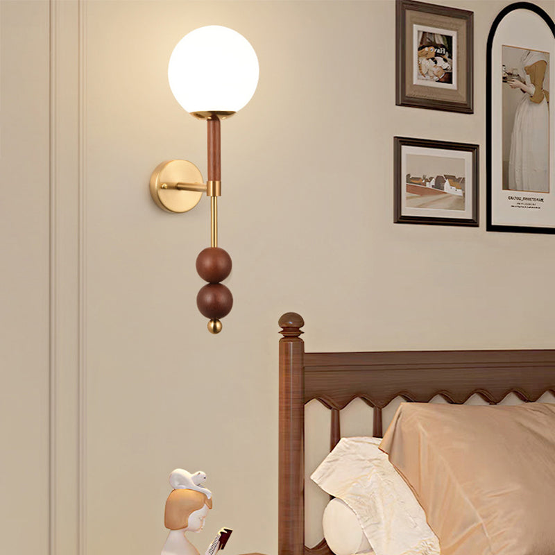 Applique murale traditionnelle française en fer et verre linéaire à 1 lumière pour chambre 