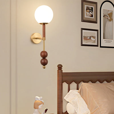 Traditional French Iron Glass Linear 1-Light Wall Sconce Lamp For Bedroom