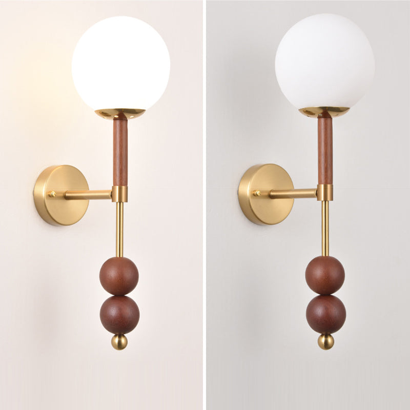 Traditional French Iron Glass Linear 1-Light Wall Sconce Lamp For Bedroom