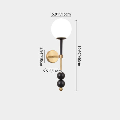 Traditional French Iron Glass Linear 1-Light Wall Sconce Lamp For Bedroom