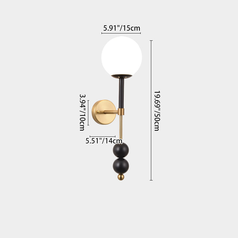 Traditional French Iron Glass Linear 1-Light Wall Sconce Lamp For Bedroom
