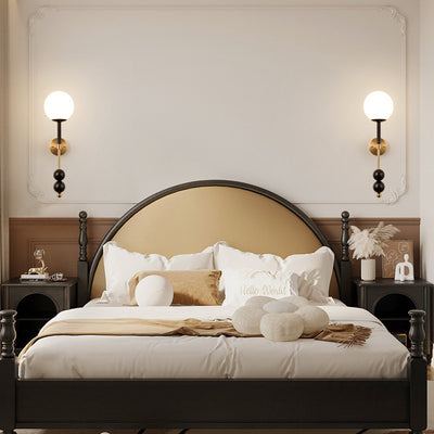 Traditional French Iron Glass Linear 1-Light Wall Sconce Lamp For Bedroom