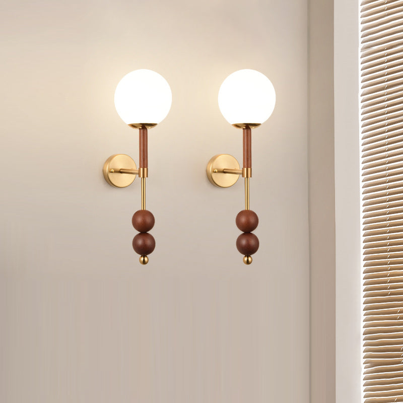 Applique murale traditionnelle française en fer et verre linéaire à 1 lumière pour chambre 