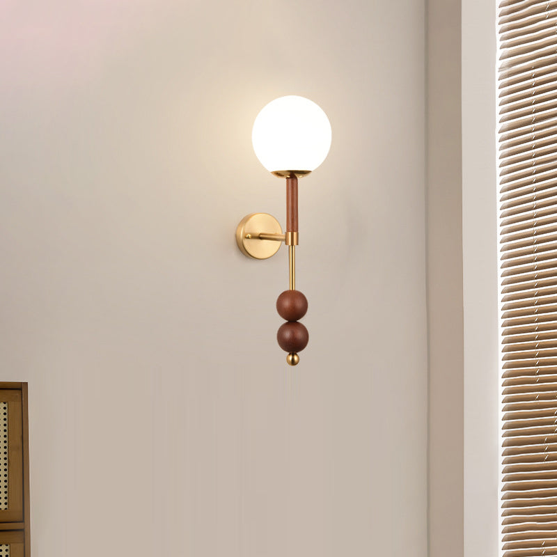 Applique murale traditionnelle française en fer et verre linéaire à 1 lumière pour chambre 