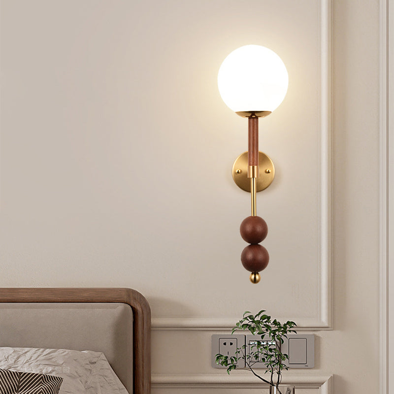 Traditional French Iron Glass Linear 1-Light Wall Sconce Lamp For Bedroom
