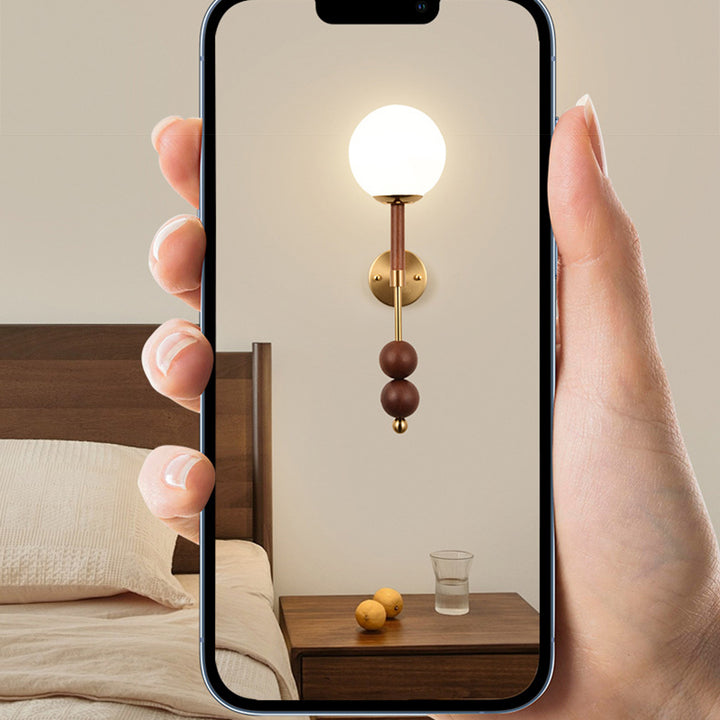 Applique murale traditionnelle française en fer et verre linéaire à 1 lumière pour chambre 