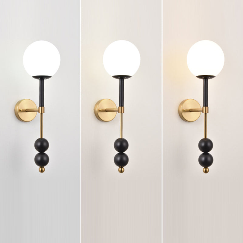 Traditional French Iron Glass Linear 1-Light Wall Sconce Lamp For Bedroom