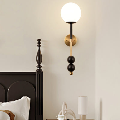 Traditional French Iron Glass Linear 1-Light Wall Sconce Lamp For Bedroom