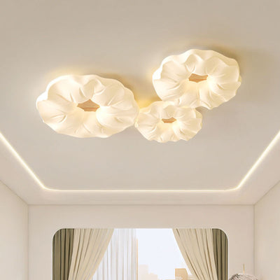 Contemporary Scandinavian Iron PE Flower LED Flush Mount Ceiling Light For Living Room