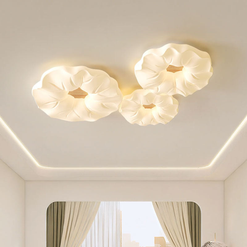 Contemporary Scandinavian Iron PE Flower LED Flush Mount Ceiling Light For Living Room