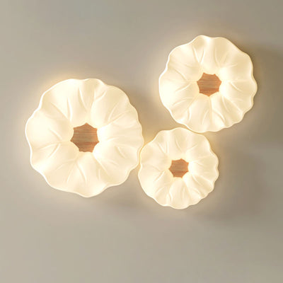 Contemporary Scandinavian Iron PE Flower LED Flush Mount Ceiling Light For Living Room