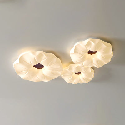 Contemporary Scandinavian Iron PE Flower LED Flush Mount Ceiling Light For Living Room
