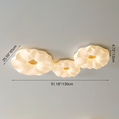 Contemporary Scandinavian Iron PE Flower LED Flush Mount Ceiling Light For Living Room