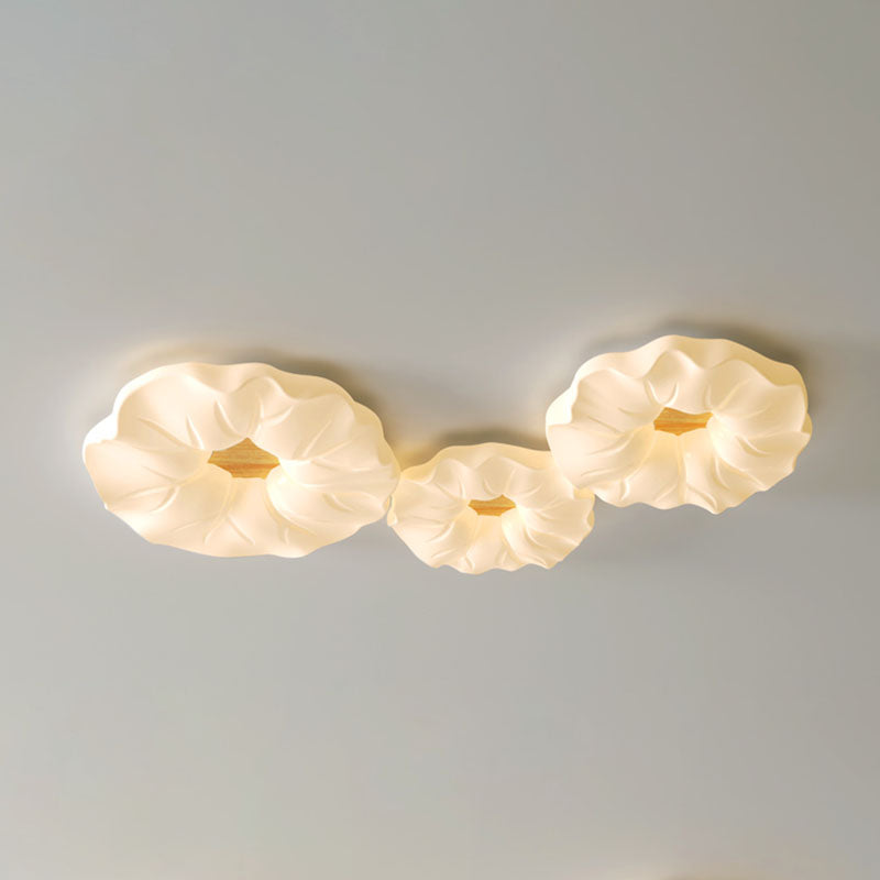 Contemporary Scandinavian Iron PE Flower LED Flush Mount Ceiling Light For Living Room