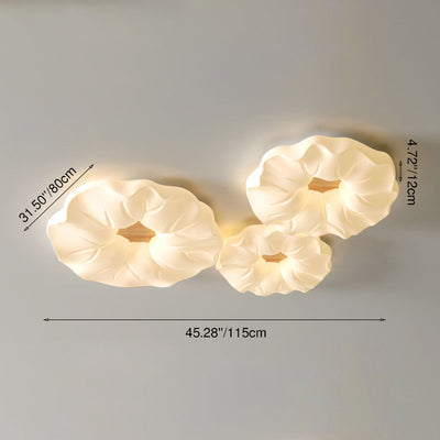 Contemporary Scandinavian Iron PE Flower LED Flush Mount Ceiling Light For Living Room