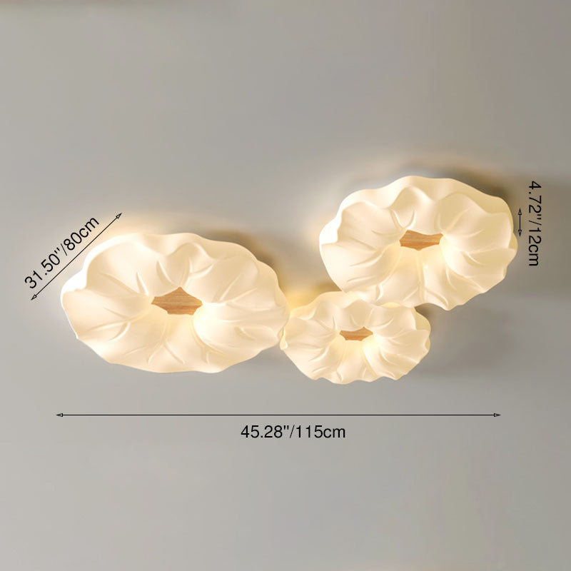 Contemporary Scandinavian Iron PE Flower LED Flush Mount Ceiling Light For Living Room