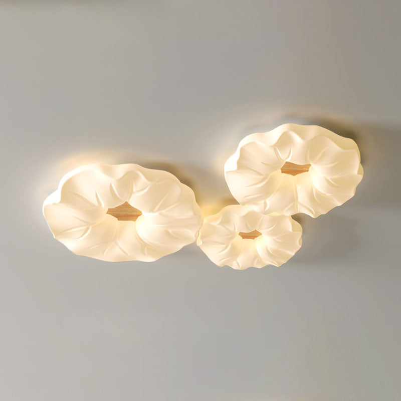 Contemporary Scandinavian Iron PE Flower LED Flush Mount Ceiling Light For Living Room
